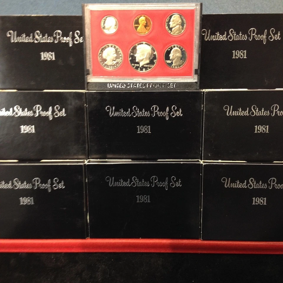 8 Set LOT of 1981-S U.S. Proof Sets ORIGINAL - Image 1 of 1