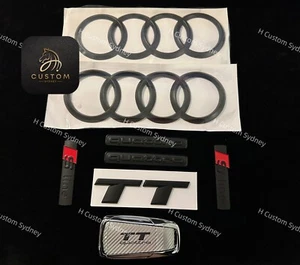 TT Matte Black Badges Package For Audi TT MK3 Sline Quattro Exclusive Pack - Picture 1 of 5