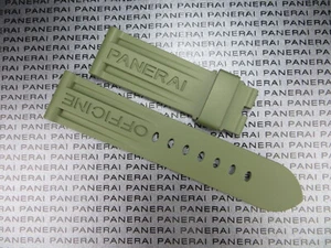 New 24mm Authentic PANERAI Rubber Strap Green Diver Watch Band Tang Buckle P - Picture 1 of 6