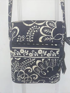 Vera Bradley Mini Hipster Crossbody Purse Twirly Birds Navy Blue EUC  8x6 - Picture 1 of 12