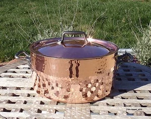 Copper 4 QT Dutch Oven w/ Lid, Hammered, 2.3 mm, Made in France - Picture 1 of 5