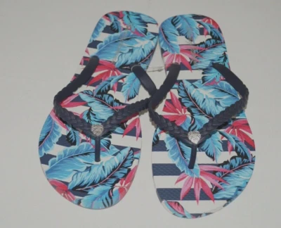 NWOT Authentic TOMMY BAHAMA Blue Floral Print Thong Womens Sandal Size 10 M - Image 1 of 4