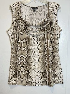 Y2K 90s Fashion Bug Animal Print Snake Draped Square Neck Fairy Tank Top Size XL - Picture 1 of 17
