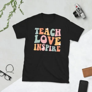Teach Love Inspire Back To School Retro Teacher Short-Sleeve Unisex T-Shirt - Picture 1 of 6