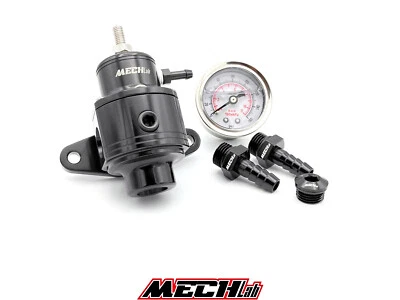 regolatore pressione benzina + manometro raccordi MECH LAB 8mm tubo in gomma AN6 - Imagen 1 de 4