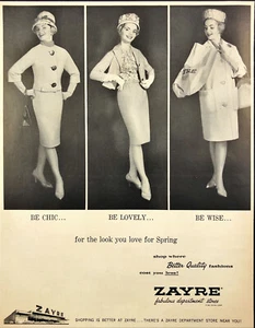 1961 Zayre Department Store Shopping Woman Chic Lovely Wise Vintage Print Ad - Picture 1 of 1