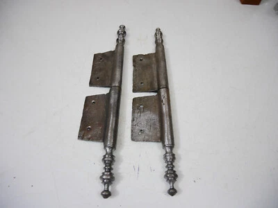 paire grosse fiche a larder charniere penture gond porte fer forgé 18th n°4 - Photo 1/3
