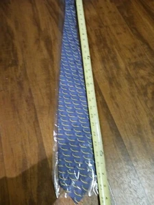 Vintage new old stock Men's Tie blue tie with yellow canoe print - Picture 1 of 6