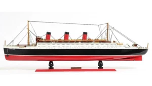 RMS Queen Mary Ocean Liner Wooden Model 32" Cruise Ship Cunard Lines Boat New - Picture 1 of 10
