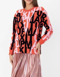 Max & Co Max Mara Neon Red Long Sleeved Cotton Max It Up Sweatshirt, Size XS - Picture 1 of 10