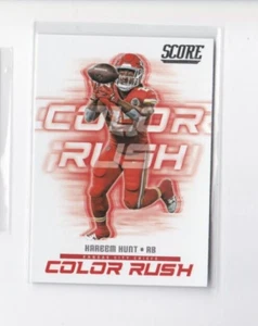 KAREEM HUNT 2018 PANINI SCORE FOOTBALL COLOR RUSH EINSTECKKARTE - KOSTENLOSER VERSAND - Bild 1 von 24