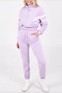 Neu Damen Flieder Chevron Panel Co-Ord Trainingsanzug Set. Mehr Farben. S M L - Bild 1 von 10