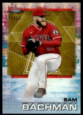 2021 Bowman's Best GOLD /50 Sam Bachman Los Angeles Angels #36 R91 - Image 1 of 2
