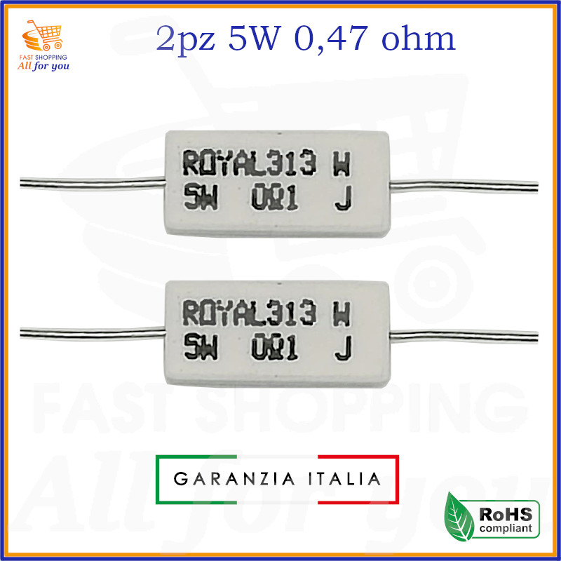 Resistenze A Strato Di Carbonio 47 Ohm 2W 5% - Confezione Da 10 Pezzi - Foto 4
