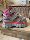 New Rock Boots US/8UK/6 Grey & Pink Suede. RRP 300 relisting due to time waster