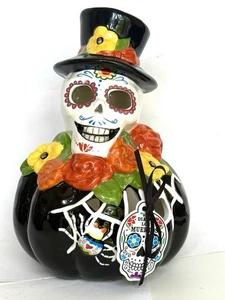 "Candelabro Harry Día de Muertos Cerámica Halloween Cielo Azul 8"" T Goldminc" - Imagen 1 de 7