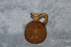 Vintage Fenton LG WRIGHT Glass Daisy and Button Amber Cruet Amber Stopper 1940 - Picture 1 of 4