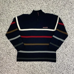 Vintage US Polo Assn Pullover Quarter Zip Sweater Sz XL American Flag Red Blue - Picture 1 of 5