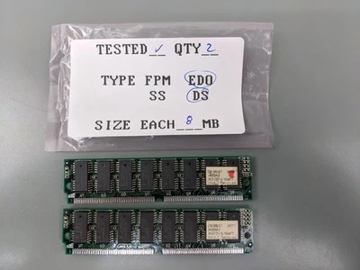 (2) UME 8MB EDO SIMMs, 72-pin RAM Memory Sticks (16MB Total) 2677-282342 - Image 1 of 3