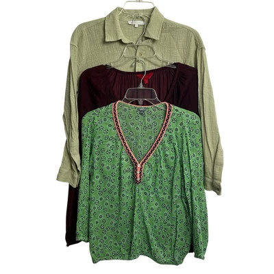Aerie/Jennifer Lopez/Olivaceous Women’s Tops Sz Small Lot/3 Multi Colors - Image 1 of 4
