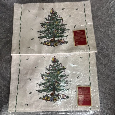 Spode Christmas Tree Fabric  Placemat 2 Sets of 4 NIP - Image 1 of 4