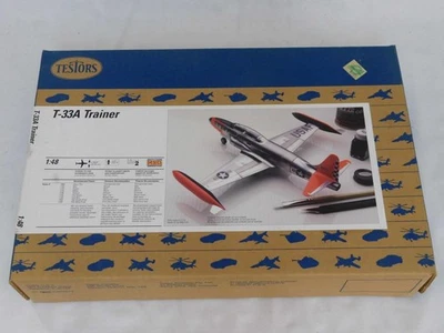 1/48 Testors USAF T-33A Trainer Jet Plastic Model Kit Complete 7578 Sealed Parts - Image 1 of 2