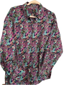Alan Flusser Herren 2XL adrette Anzughemd Paisley Blumen Designer Kunst - Bild 1 von 8
