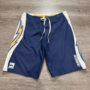 Vintage Quiksilver Los Angeles Chargers Board Shorts 32 Swim Trunks Drawstring - Picture 1 of 10