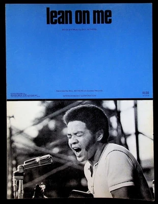 Bill Withers 1972 Lean on Me Partituras Folk R&B Soul - Casi Nuevo Foto 1 de 3