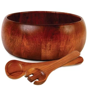 Juego de ensaladeras Gibson Home madera de acacia marrón utensilios naturales para servir 3 piezas - Imagen 1 de 4