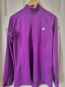 Adidas Women’s Jacket 1/2 Zip Climalite Mock Neck Long Sleeve Purple Size XL - Picture 1 of 3