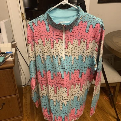 Sorvete ShankItGolf gotejamento quarto de zíper masculino médio novo - Imagem 1 de 3