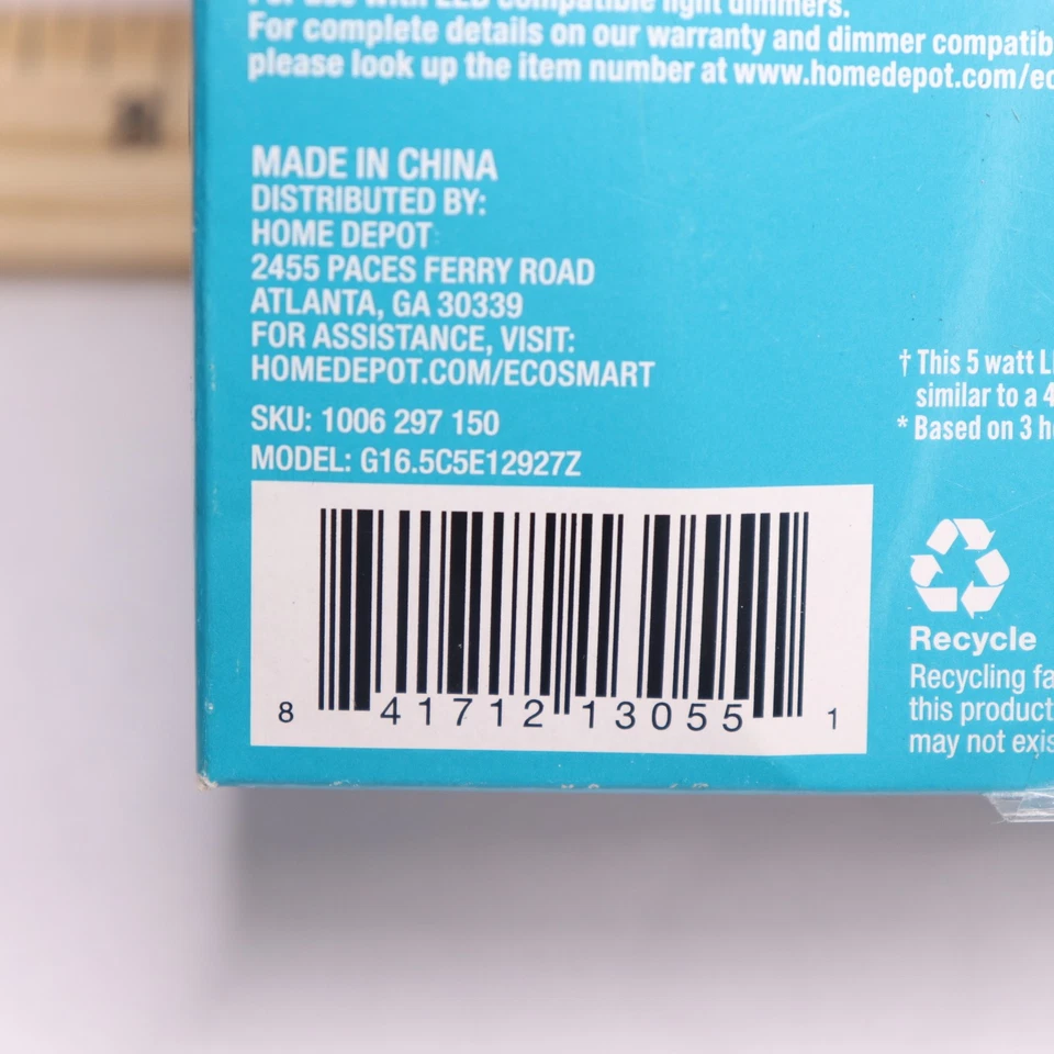 (3-Pk) Ecosmart Filament LED Light Bulb Dimmable Soft White 5W/40W 120V  - Image 1 of 4