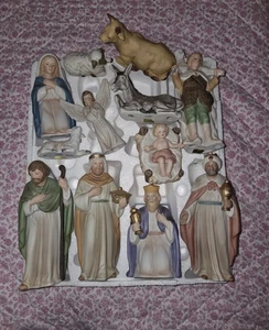 JUEGO DE BELÉN VINTAGE 1994 HOMCO CERÁMICA 9 PIEZAS #5418 3 piezas adicionales  - Imagen 1 de 9