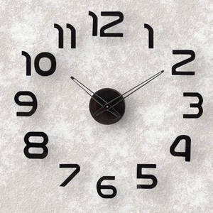 Large DIY Wall Clock, 3D Mirror Number Stickers Large Wall Clock Kit Mute Fra... - Picture 1 of 8