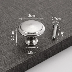 12Pcs Wardrobe Cabinet Mushroom Head Metal Door Single Hole Handle 30mm - Picture 1 of 4