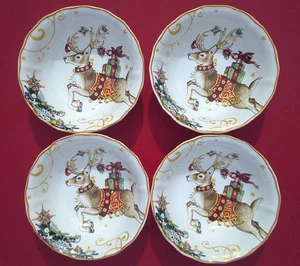 Williams Sonoma ’Twas the Night Before Christmas Reindeer Bowls 8" Set of 4 New - Picture 1 of 5