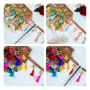 1 yrd Multicolour Silk Thread Fringe Lace Trim Tassel Edge Dress Curtain Sewing - Picture 1 of 10