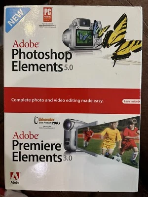 Adobe Photoshop Elements 5.0 & Premier Elements 3.0 New Sealed - Image 1 of 4