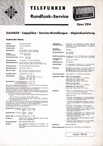 Service Manual Instructions for Telefunken Opus 2214 - Bild 1 von 1