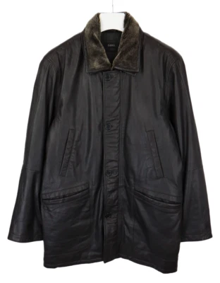 Saki Jacke Herren (UK) 52 Echtleder Gepolstert Abnehmbare Kragen Gefüttert Zip - Bild 1 von 4