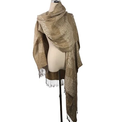 Poncho 29 Palms Flecos Envolvente Mujer OS Talla Única Capa Mantón Daft Neutros Beige Foto 1 de 4