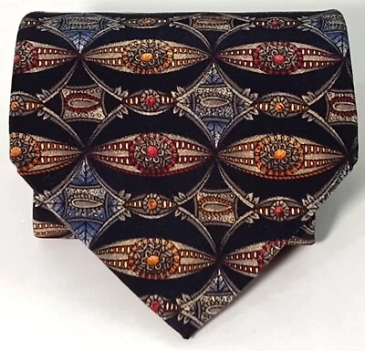 Corbata para hombre Metropolitan Museum of Art joya de oro rojo seda negra Foto 1 de 4