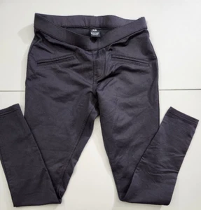 HUE Women's Leggings Size XS Black Satin Jersey Skimmer Pants - Picture 1 of 6