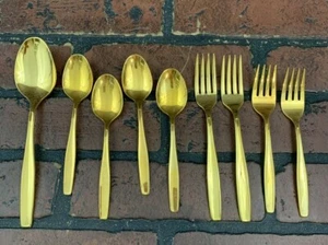 Rogers Cutlery Co Gold Tone Flatware - 9 Pieces - Picture 1 of 9