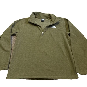 The North Face 1/4 Zip Green Pullover Sweater Fleece Jacket Mens Large - Picture 1 of 8