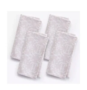 Food Network Set of 4 Fontinella Smoke Gray 20” x 20” Textured Cloth Napkins - Picture 1 of 2