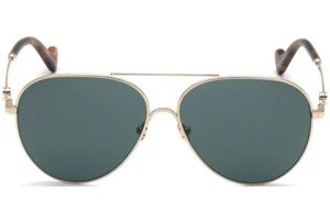 Moncler ML0168 32N Gold Aviator Metal Mirrored Sunglasses Frame 60-13-145 - Picture 1 of 4
