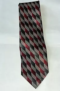 Cravatta uomo fantasia seta 1940 circa rosso bianco blu 59 x 3 3/4 - Foto 1 di 3