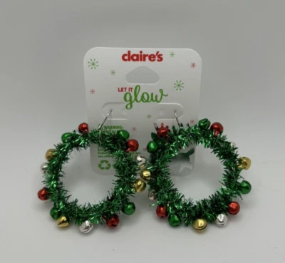 NEW Ugly Jingle Bell Wreath Christmas Earrings from Claire's - Image 1 of 2